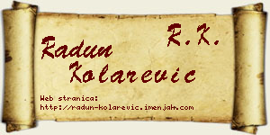 Radun Kolarević vizit kartica